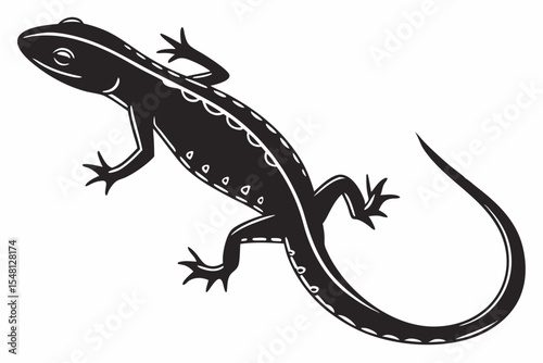 newt sihouette black vector 