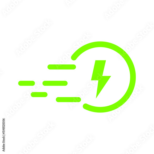 fast charging icon, simple flat style, vector illustration, symbol, design logo template pictogram, for ui or ux isolated on white for mobile app, editable