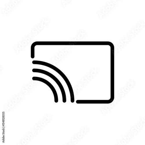 Screen Cast Icon, Vector Illustration, Symbol, Design Logo Template Pictogram, for UI or UX Isolated on White for Mobile App, Editable