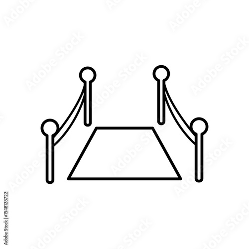 vip red carpet icon, simple flat style, vector illustration, symbol, design logo template pictogram, for ui or ux isolated on white for mobile app, editable