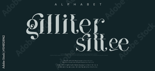 Elegant Font, aesthetic, Uppercase Lowercase and Number. wedding font, Classic Lettering Minimal Fashion Designs. Typography modern serif fonts regular decorative vintage concept. vector illustration