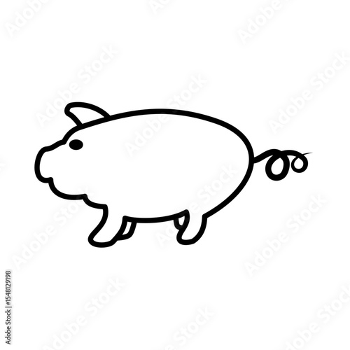pig icon, simple flat style, vector illustration, symbol, design logo template pictogram, for ui or ux isolated on white for mobile app, editable
