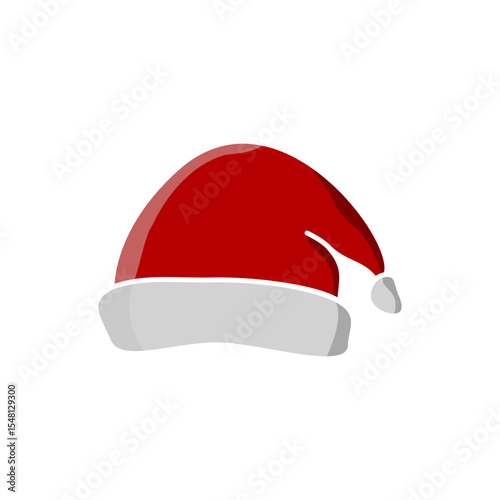 Santa Claus hat, christmas hat icon, simple flat style, illustration, logo sign symbol pictogram template, for ui or ux isolated on white for mobile app, editable