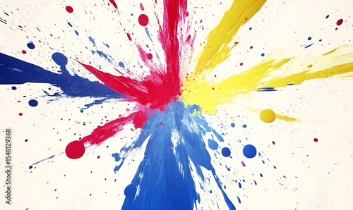 Europian Union flag made of colorful splashes. Generative Ai