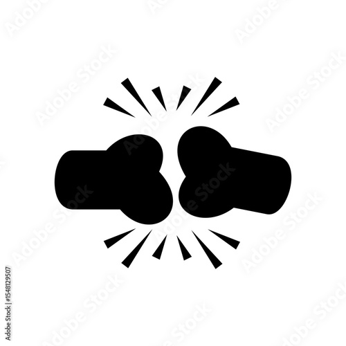 broken bone icon, simple flat style, vector illustration, symbol, design logo template pictogram, for ui or ux isolated on white for mobile app, editable