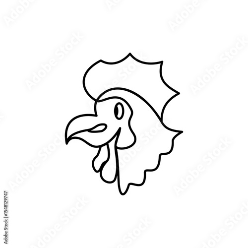 chicken head icon, simple flat style, vector illustration, symbol, design logo template pictogram, for ui or ux isolated on white for mobile app, editable