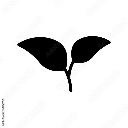 leaf icon, simple flat style, logo sign symbol vector illustration pictogram, isolated on white for mobile app
