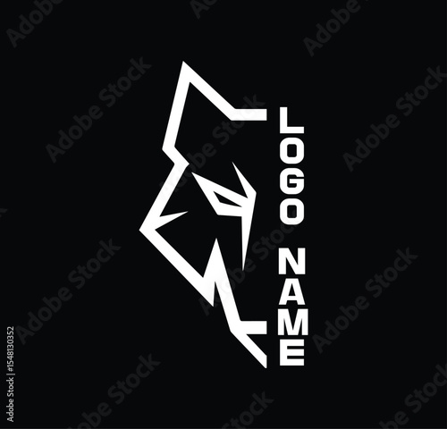 Minimalist Wolf Fitness Logo Design