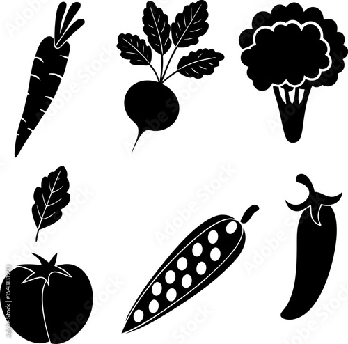various vegetable silhouettes kit  abstract vintag (1).eps