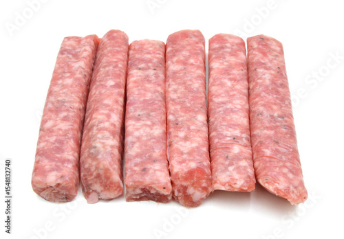 Wallpaper Mural Raw meat sausages isolated on white background  Torontodigital.ca