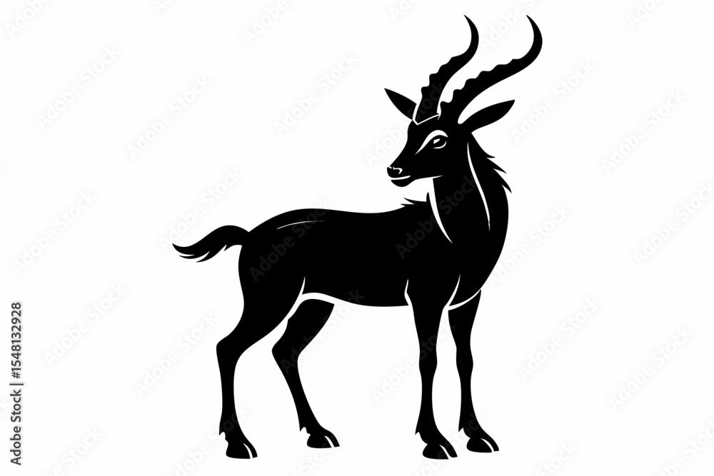 Fototapeta premium markhor sihouette black vector