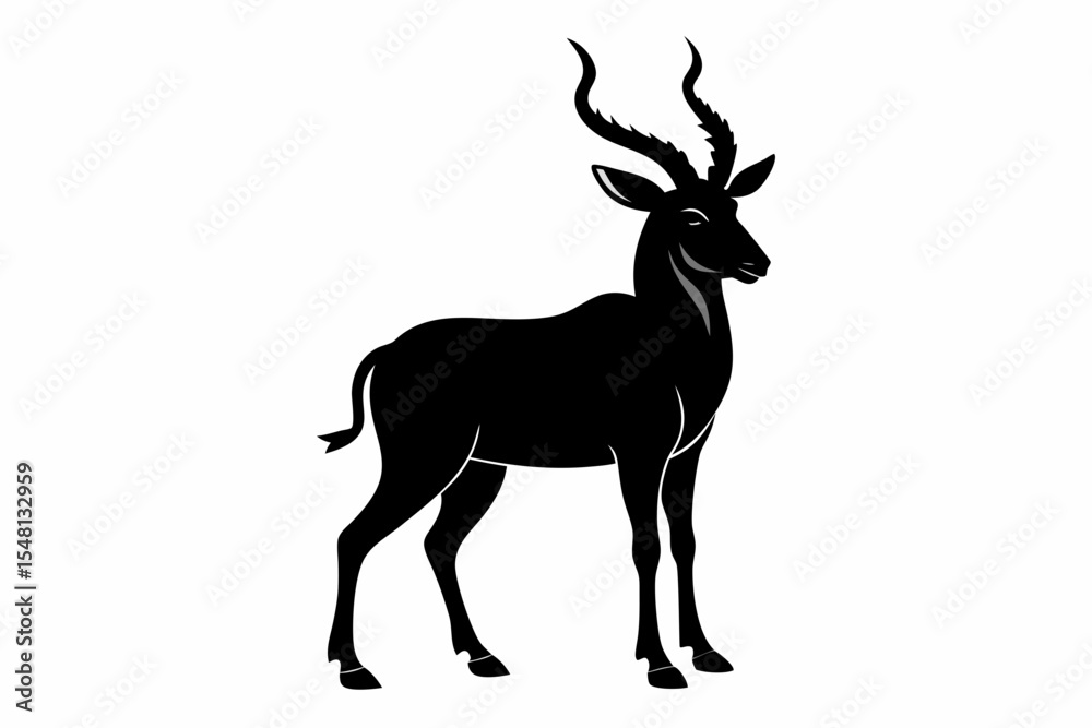 Obraz premium markhor sihouette black vector 