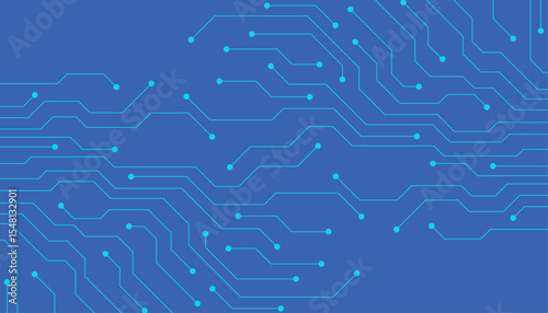 Blue digital background featuring abstract circuit lines and connected nodes ideal for tech themed designs and modern technology interfaces