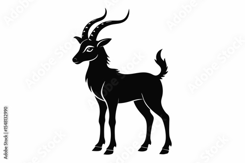 markhor sihouette black vector 