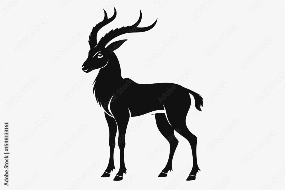Fototapeta premium markhor sihouette black vector 