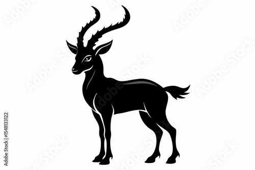 markhor sihouette black vector 