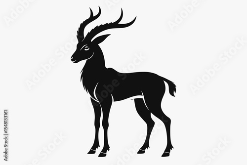markhor sihouette black vector 