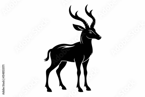 markhor sihouette black vector 