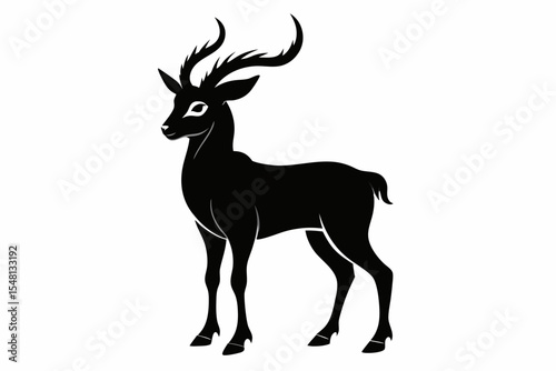 markhor sihouette black vector 