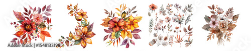 Autumnal Floral Arrangements: A Collection of Watercolor Paintings