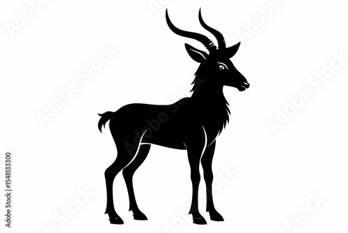 markhor sihouette black vector 