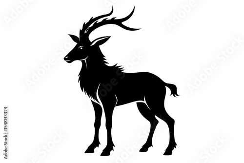 markhor sihouette black vector 