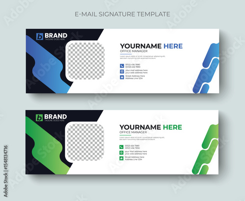 Multipurpose corporate creative and modern business email signature or email footer layout template design. Professional business email signature design template.