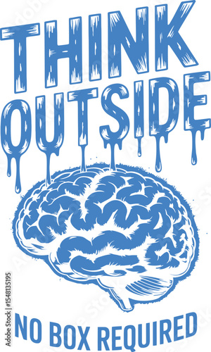 Think Outside the Box Creative Brainpower Concept