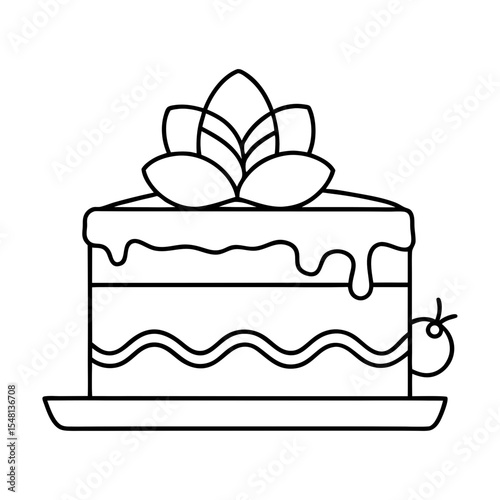 Decorative cake with flower topper displayed on a plate