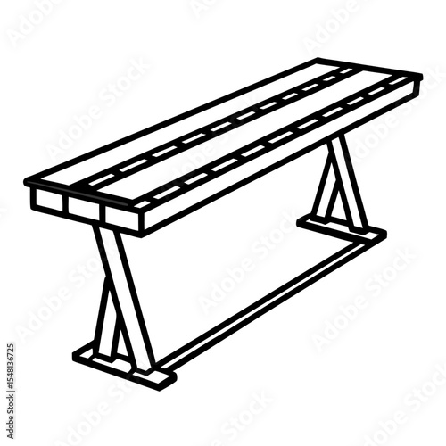 Cable tray support with straight lines and symmetrical design  