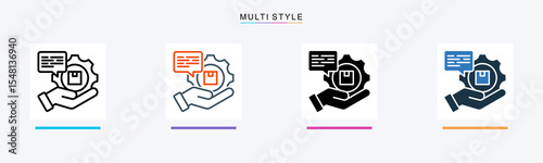 Product Review multiple icon style vector illustration
