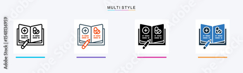 Brand Guideline multiple icon style vector illustration