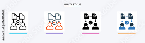 Assignment multiple icon style vector illustration