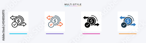 Financial Process multiple icon style vector illustration