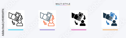 Mobile Banking multiple icon style vector illustration