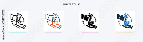 Mobile Payment multiple icon style vector illustration