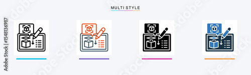Product Design multiple icon style vector illustration