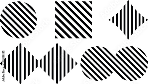 Black Barcode and Fingerprint Vector Set – Business Code Symbol Design with Striped Pattern, Geometric Lines, Labels, Textures, and Data Scan Concepts – 3D Bar Illustration for Sale, Pricing, 