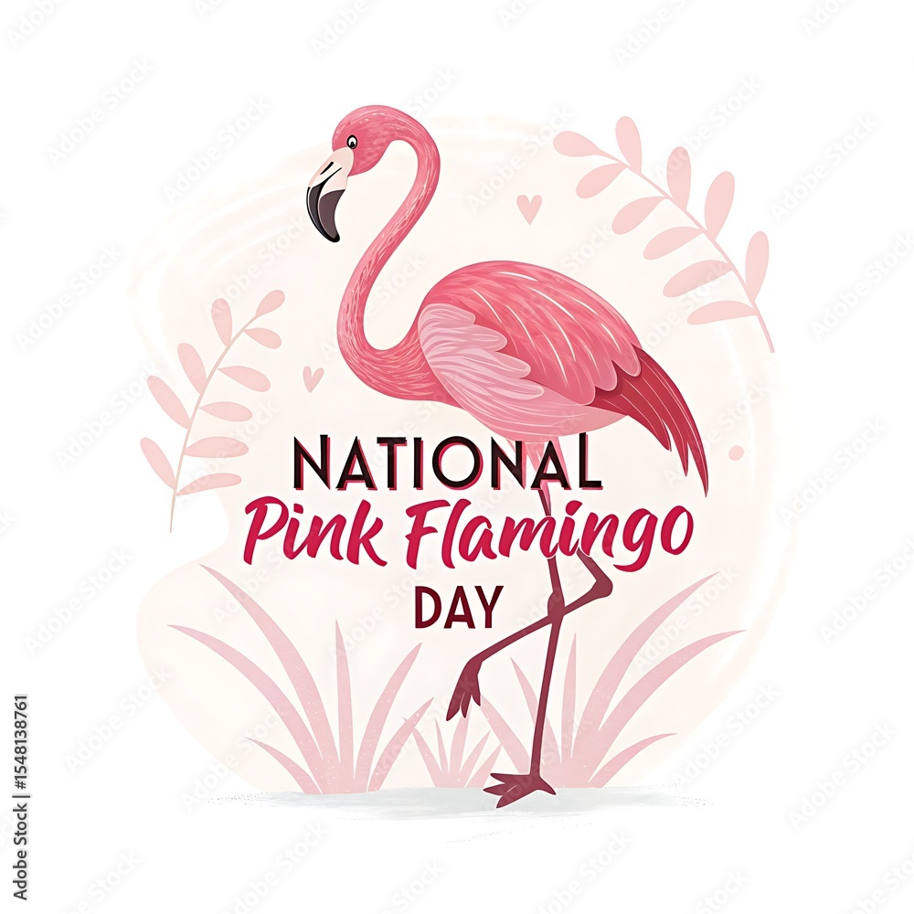 Fototapeta premium national pink flamingo day