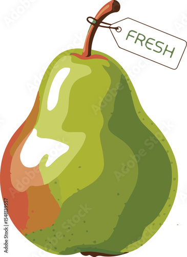 Isolated red pear fruit on black background fresh ripe pear healthy eating and dieting concept image on transparent background