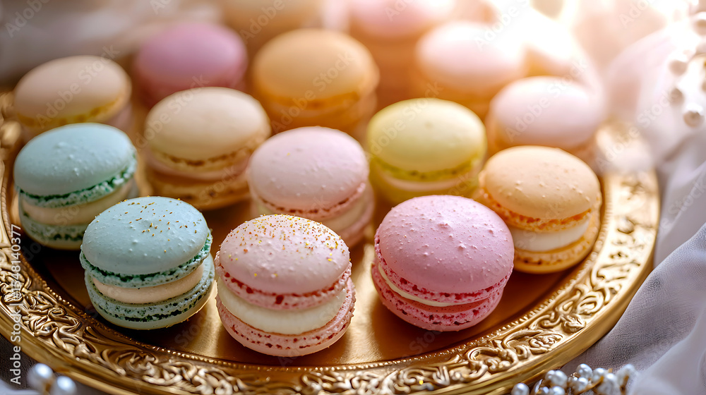 Obraz premium Luxury Pastel Macaron Selection