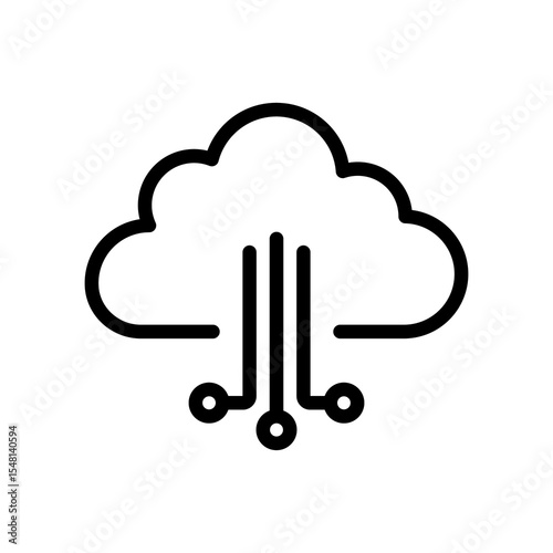 cloud computing icon isolated on transparent background