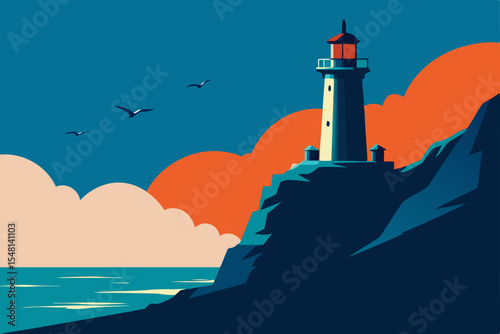 lighthouse in the night