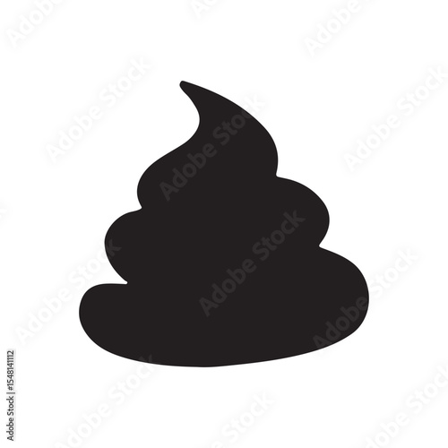 Baby poo silhouette vector flat illustration design on white background