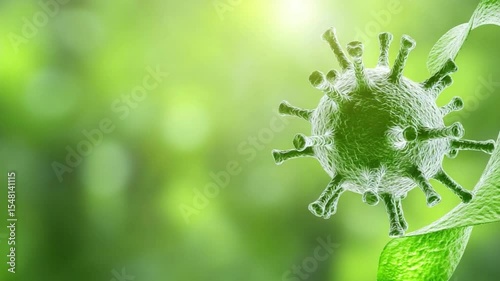 Microscopic Threat: A detailed 3D rendered image of a virus, symbolizing the invisible challenges and scientific battles.