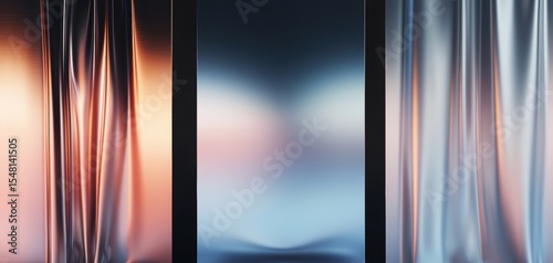 Abstract light reflections create a captivating visual with flowing textures and soft gradients, ideal for design work.