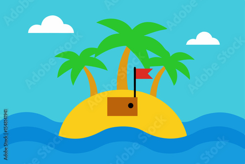 vector illustration of a tropical beach