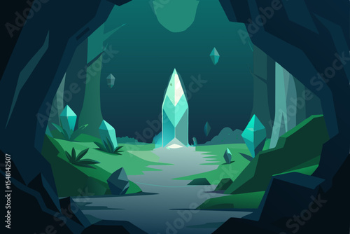 abstract blue background with a boat