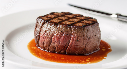 A plate of  juicy tenderloin steak