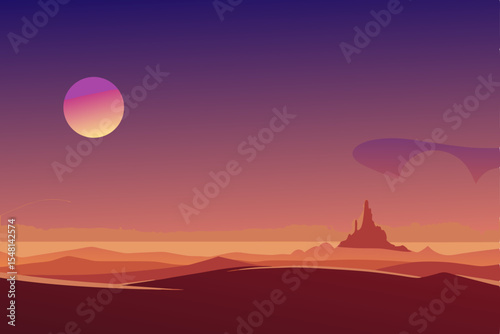 sunrise over the desert